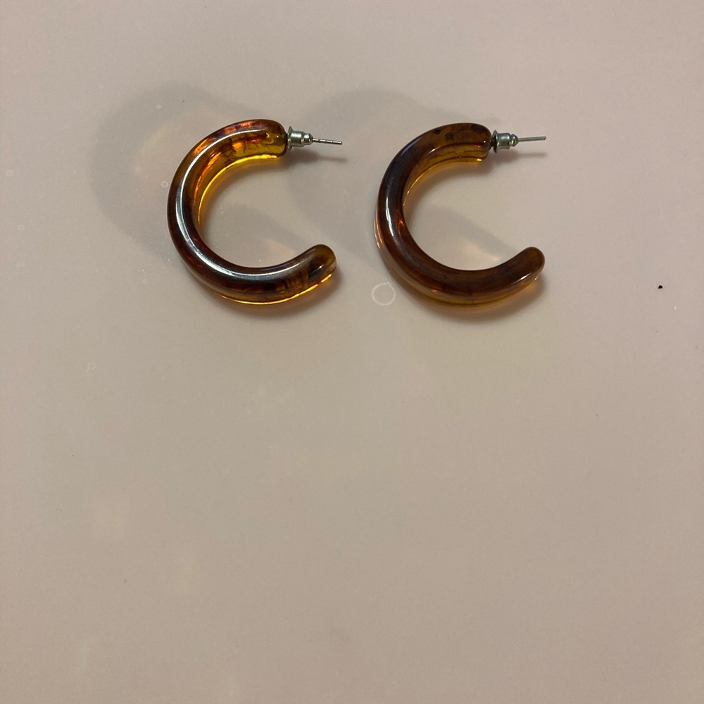 Elegant Amber Hoop Earrings